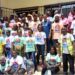 Community health workers and partners pose at the Safe Motherhood Week launch in Zwedru, Grand Gedeh County