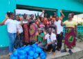 Heartfelt Hands Liberia Initiative donates maternity kits to pregnant women in Bong County ahead of Independence Day, with support from student nurses.