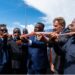 Vice President Jeremiah Koung cuts ribbon to launch 24-hour operations at the Freeport of Monrovia alongside APM Terminals and port authority officials.
