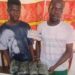 Two men arrested by the Liberia Drug Enforcement Agency (LDEA) at Bo Waterside with seized Kush packages worth US$20,000 in a cross-border drug trafficking case.