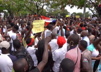 protestors in Monrovia
