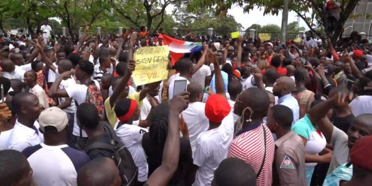 protestors in Monrovia