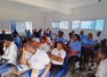 Students attend the launch of the Melton Yoko Empowerment Institute in Paynesville’s District #6, Liberia, aimed at providing youth with vocational training in IT, business, health, and more.