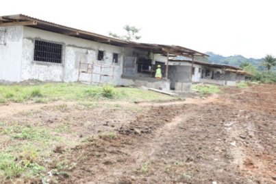 Partially renovated houses in Yekepa’s Area R under ArcelorMittal Liberia’s restoration project