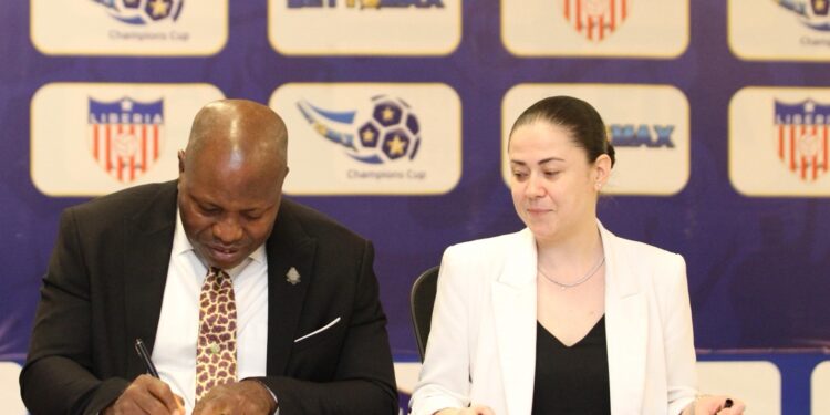Bettomax Liberia and LFA officials sign a three-year partnership agreement to launch the Bettomax Champions Cup, a preseason football tournament.