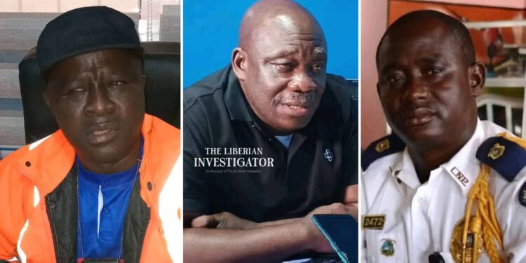 Composite image of suspended Liberia National Police officers involved in Bong County traffic and burglary misconduct