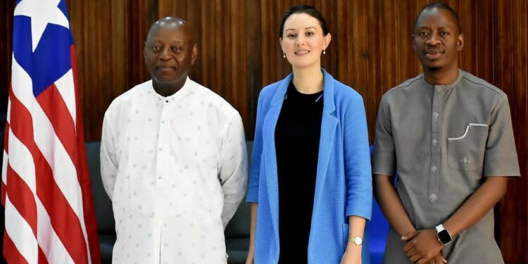 Liberia Foreign Ministry officials and British Embassy Deputy Chief of Mission Joanna Mark Reiter at UNSC training session in Monrovia ahead of Liberia’s 2026 membership