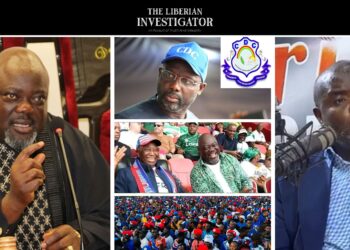 Collage showing key CDC figures including Saah Joseph, George Weah, and Thomas Fallah amid reports of internal crisis and defections within Liberia’s Coalition for Democratic Change