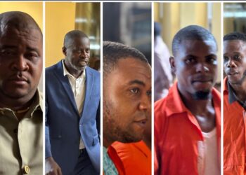 Former Speaker J. Fonati Koffa and co-defendants in Capitol arson case appear in court as trial is delayed over late prosecution evidence.