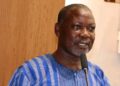 Dr. Jefferson Sibley, suspended Bong County Health Officer, speaking at a program after being appointed Technical Advisor for county health teams in Liberia