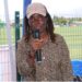 Elizabeth Gbah Johnson, Country Director of ActionAid Liberia, delivers remarks at International Youth Day peace sport tournament in Monrovia.