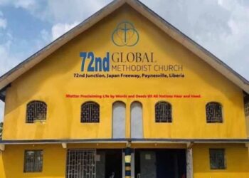 Front view of the 72nd Global Methodist Church building in Paynesville, Liberia, central to the property dispute case against the United Methodist Church