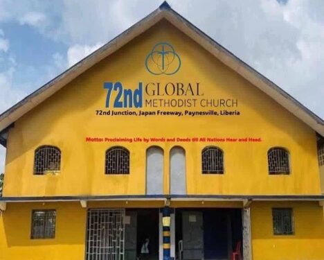 Front view of the 72nd Global Methodist Church building in Paynesville, Liberia, central to the property dispute case against the United Methodist Church
