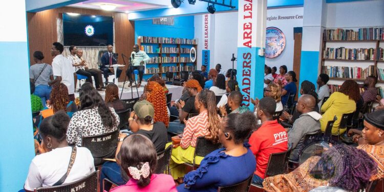 First Lady Kartumu Yarta Boakai launches 75 scholarships for Liberian health workers during a forum at the A.M. Kyne Collegiate Resource Center in Monrovia