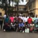 Group of young Liberian writers and literature students gathered outside the University of Liberia campus