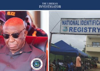 President Joseph Boakai at a public event amid controversy over the $44M biometric ID deal National Identification Registry building in Liberia where biometric ID contract was planned