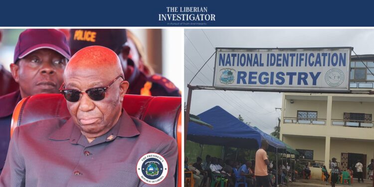 President Joseph Boakai at a public event amid controversy over the $44M biometric ID deal National Identification Registry building in Liberia where biometric ID contract was planned