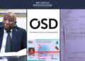 Collage showing President Joseph Boakai, OeSD International logo, Liberian national ID card, and contract document linked to Liberia’s biometric ID project.