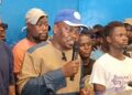 CDC Acting Chairman Janga A. Kowo speaks to supporters during a press conference on the party’s Supreme Court appeal against its eviction from the Congo Town headquarters.