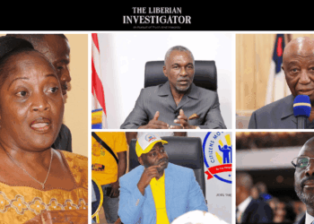 Collage showing former Vice President Jewel Howard-Taylor, President Joseph Boakai, George Weah, and other opposition and government figures, with "The Liberian Investigator" logo centered.