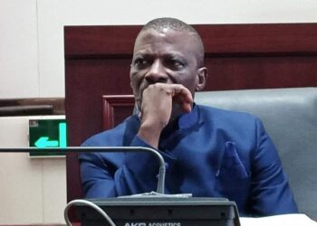 Civil Law Court Judge Kennedy Peabody sits in court before his suspension by the Supreme Court of Liberia for ethics violations in a land dispute case.