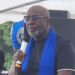 Ex-Speaker J. Fonati Koffa speaks at a CDC event after being named to lead the party’s headquarters rebuilding committee.