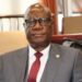Sen. Samuel G. Kogar sits in the Liberian Senate during a session at Capitol Building.
