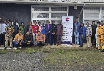 Group photo of stakeholders at the National Electricity Curriculum Synergy Workshop in Kakata, Liberia.