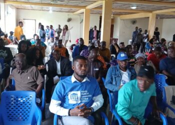 Participants at Naymote’s Montserrado County dialogue on local governance reform listen during a policy discussion on the Local Government Act and county development agendas.