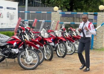 Liberia National Fire Service unveils new motorbikes donated by ABK Incorporated to modernize firefighting and boost emergency response.