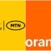 Logos of Lonestar Cell MTN and Orange Liberia side by side, symbolizing Liberia’s two major mobile money providers affected by the new 2% cash-out fee policy.