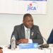 J. Cyrus Saygbe Sr., Liberia’s Acting Fisheries Director General and FCWC Chair, addresses a regional aquaculture development seminar in Abidjan, Côte d’Ivoire.