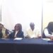 NEC Chairperson Davidetta Browne Lansanah addressing the press at the District 5 by-election results announcement in Sanniquillie.
