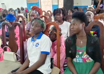 Liberian youth participate in an empowerment workshop organized by A New Day at House of Grace Parish in Monrovia to take action against the drug crisis.