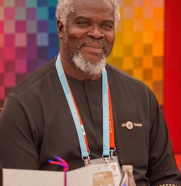Ambassador Christopher H. Onanuga at Liberia Business Forum during Expo 2025 Osaka, urging Japanese investors to partner with Liberia.