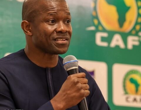 LFA President Mustapha Raji speaking at a press conference announcing increased league prizes and First Division expansion