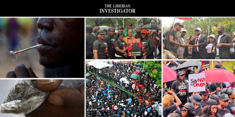 Thousands of Liberians protest in Monrovia demanding national emergency declaration over the country’s worsening drug crisis and youth addiction.