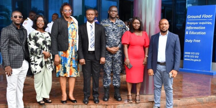 Sierra Leone NRA delegation and LRA officials at LRA headquarters in Paynesville, Liberia, during regional customs cooperation visit.