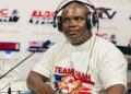 Senator Saah Joseph speaking during a press appearance