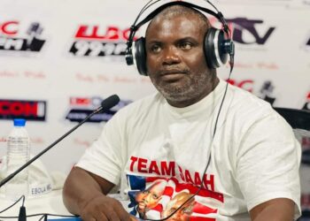 Senator Saah Joseph speaking during a press appearance