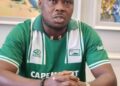Samir Kamara, newly appointed head coach of Grand Cape Mount County, addresses the media ahead of the National County Sports Meet.