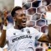 Liberian midfielder Sampson Dweh celebrates after providing an assist for Viktoria Plzen in a UEFA Champions League qualifying match.
