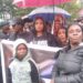 WONGOSOL Executive Director Esther Davis Yango and citizens protest at the Capitol, calling for stronger action against drug trafficking in Liberia.