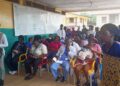 Patients and healthcare workers gathered at CB Dunbar Hospital in Bong County during the launch of a cost-sharing drug program aimed at improving medical supply availability.
