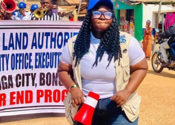 Liberia Land Authority official addressing land rights issues and efforts to curb double land sales in Bong County