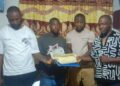 LDEA officers display confiscated Methcathinone after arresting four men at Bo Waterside in Liberia.