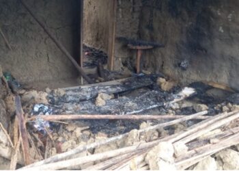 Burned remains of a house in Bong Mine where a one-month-old boy died in a fire later ruled accidental by a coroner’s jury.