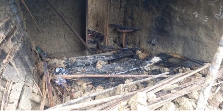 Burned remains of a house in Bong Mine where a one-month-old boy died in a fire later ruled accidental by a coroner’s jury.