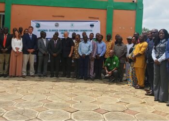 Group photo of Liberian government officials, lawmakers, and development partners at the national carbon policy dialogue in Ganta, Nimba County