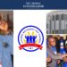 A composite image of Musa Bility receiving the Wooden carved Liberia map, CMC logo and the Capitol Building